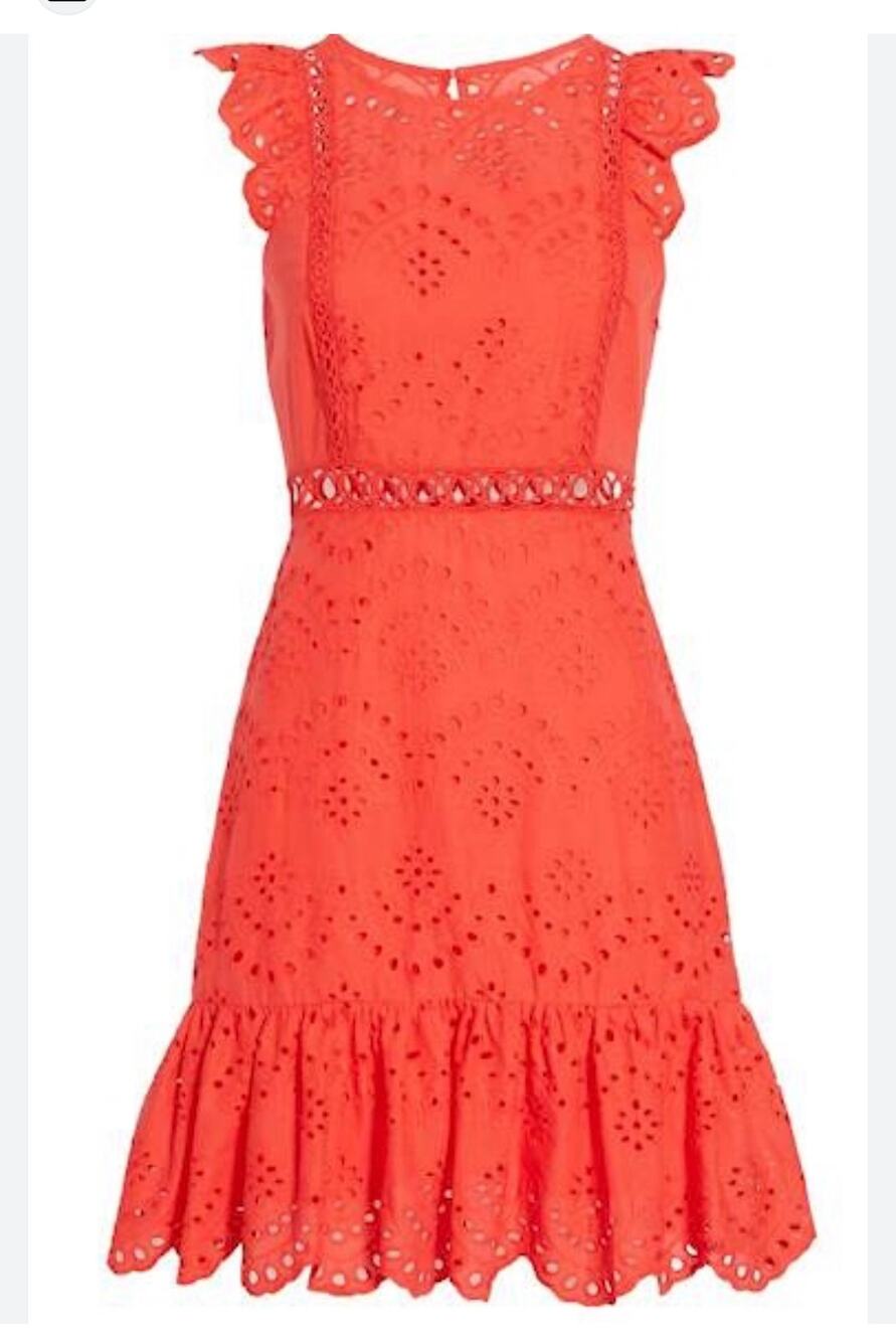 Sam Edelman Eyelet A-Line Dress – Women’s Size 6 – Salmon Coral